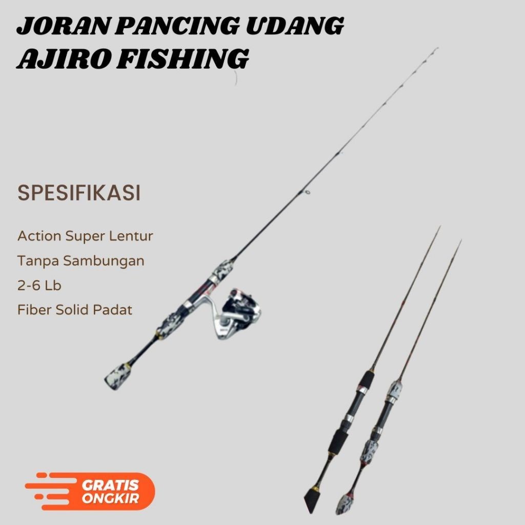 QV56TR Joran pancing udang murah super lentur custom 1 set 100 120 135 150 cm