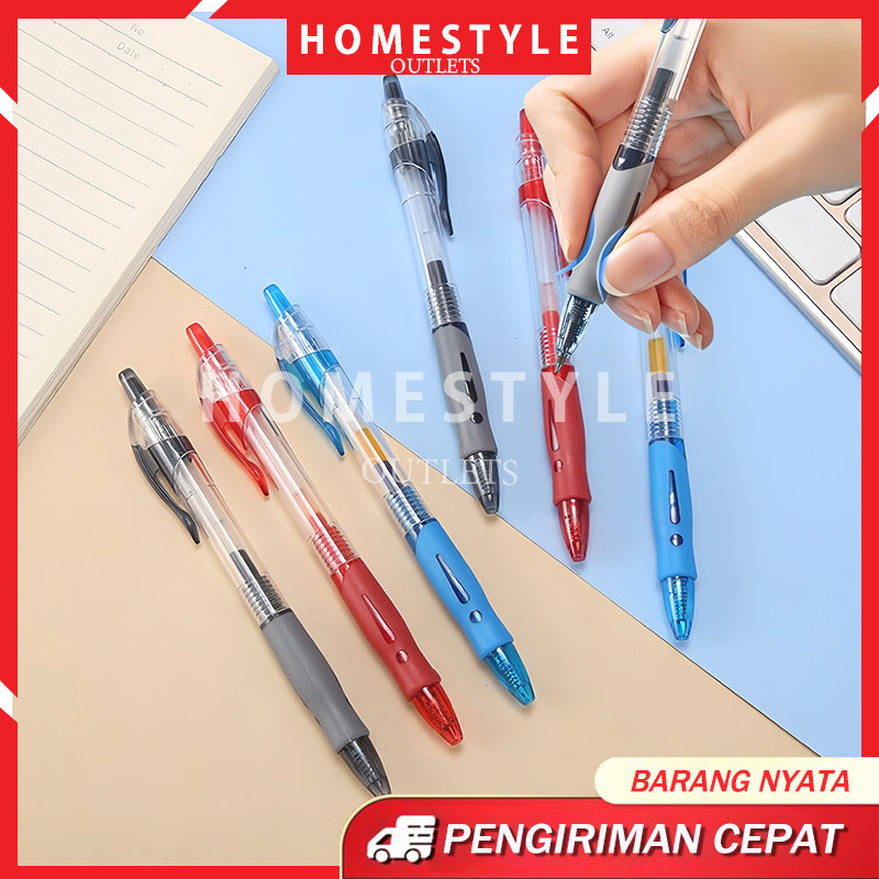 

Pulpen Gel Ink Pencet / Pulpen Gel Retractable Tinta Warna 0.5mm Ballpoint Alat Tulis Pen Gel