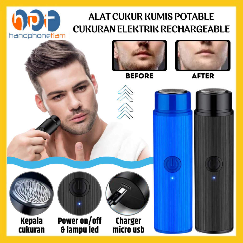[HPT] Alat Cukur Kumis Portable Cukuran Jenggot Bulu Ketiak Elektrik Shaver Mini Rechargeable Alat Penghilang Rambut Halus Wajah