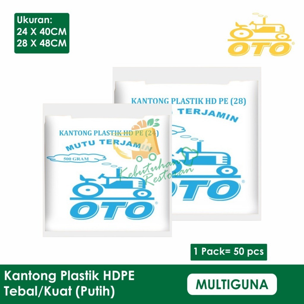 [Harga Agen] Kantong Plastik Putih Susu Oto - 15/ 24 / 28 / 35 / 40 / Kresek PE / Kresek Tebal