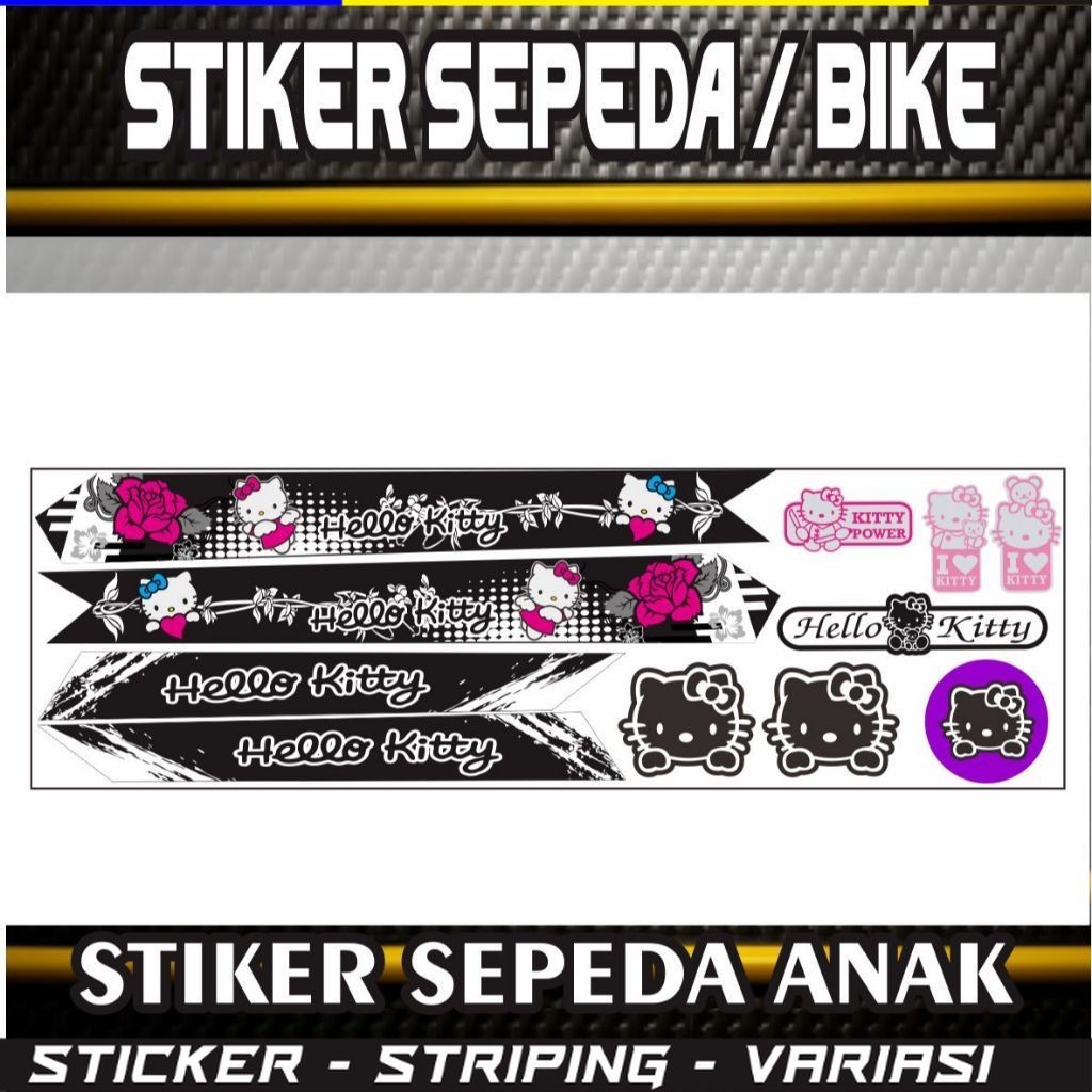 VARIASI STIKER SEPEDA STRIPING MOTIF KARTUN / STIKER BMX SEPEDA ANAK MOTIF SIMPLE STIKER VARIASI STI