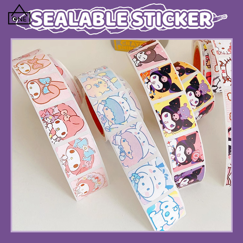 

COD❤️Stiker gulung kartun lucu stiker penyegel bentuk persegi dekoratif kreatif