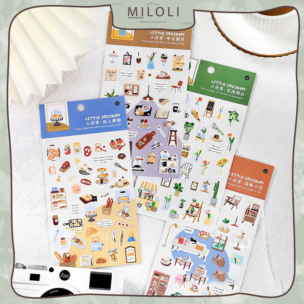 

[MILOLI] 1Pcs LITTLE ORDINARY WARM HOME DIY Diary Sticker Jurnal BUJO Planner Deco Stiker Hias - B0458