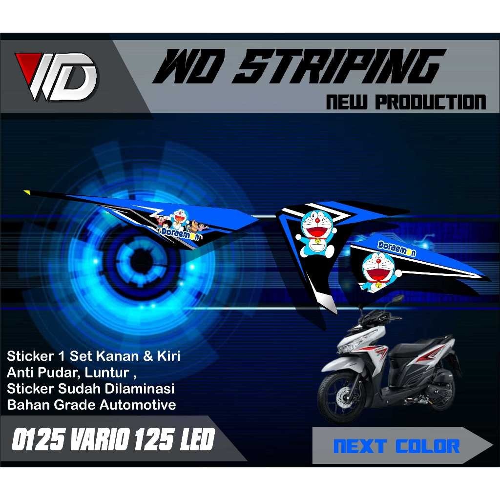 0125 Stiker striping motor honda vario 125 led list varisi karakter doraemon lucu terbaru