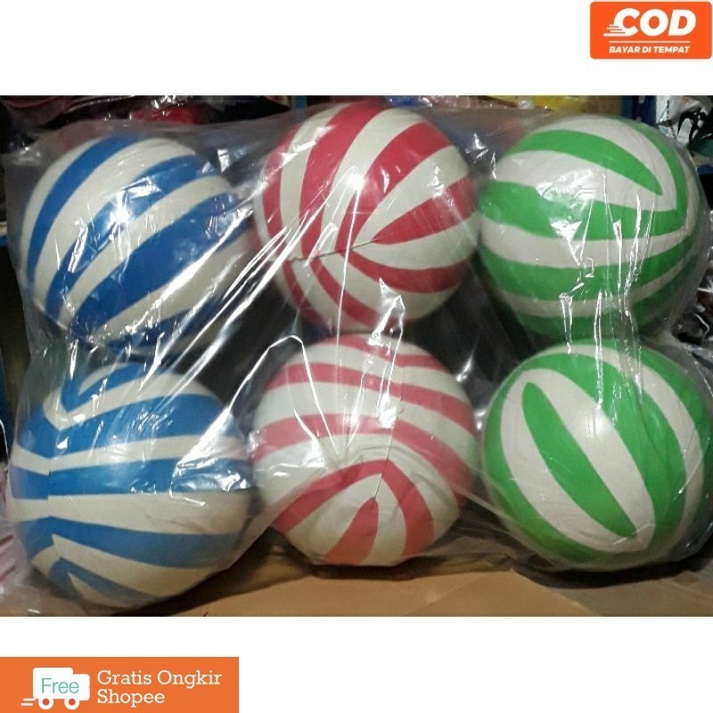 Bola Loreng Plastik Bola Sepak 6 pcs