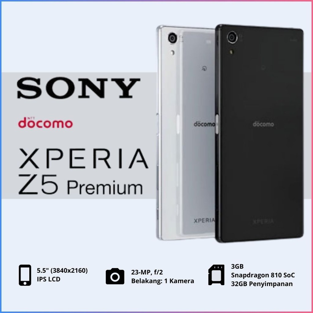 promo besar besaran HP SONY XPERIA Z5 PREMIUM DOCOMO/RAM 3GB Internal 32GB/Tahan Air&Debu/Sensor Fin