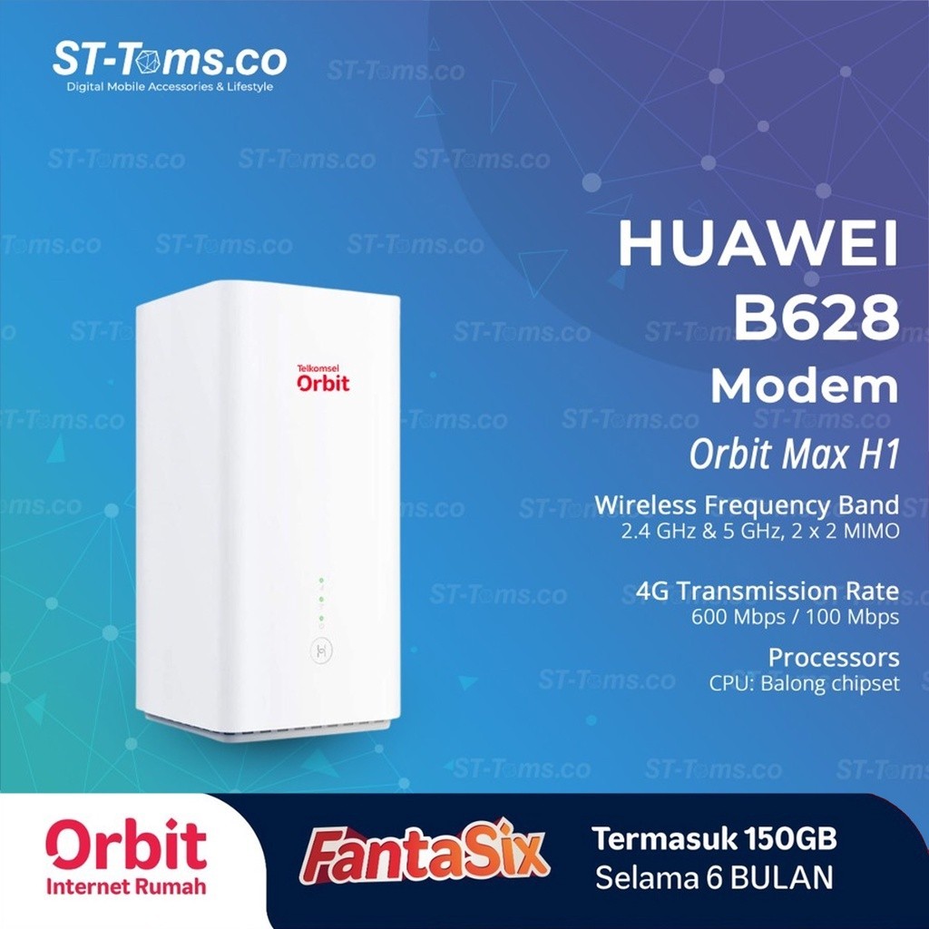 Telkomsel Orbit Max H1 Huawei B628 Modem Wifi 4G Free 150GB