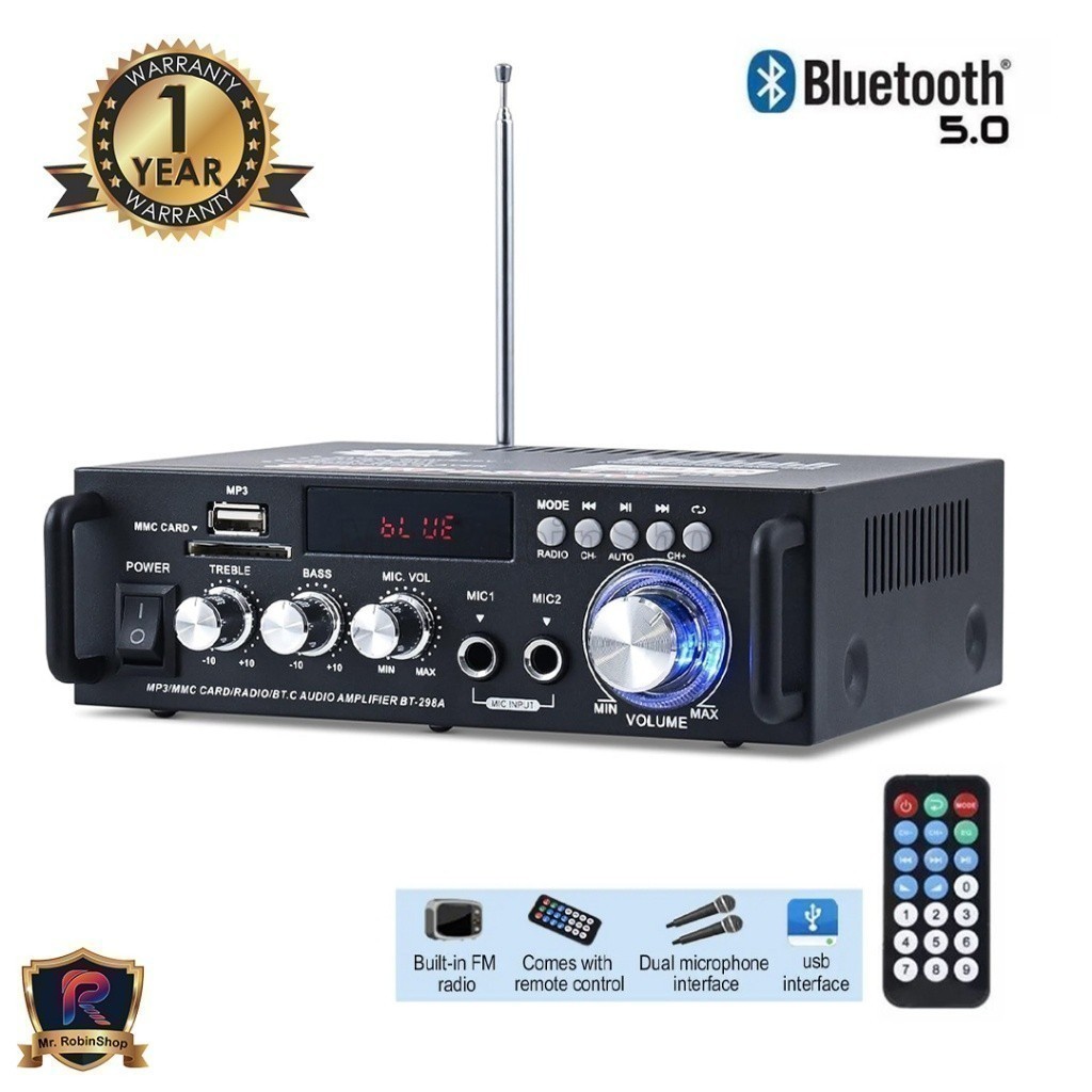 promo  Amplifier BT-298D Bluetooth EQ Audio Karaoke Home Theater FM Radio 600 watt TERLARIS 2024 .