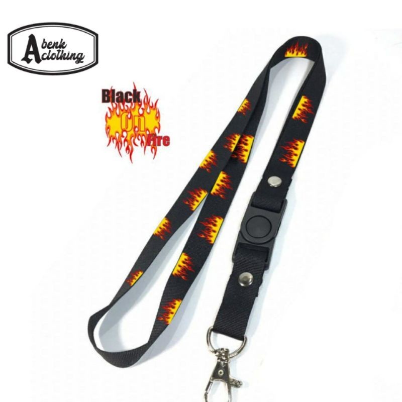 

Gantungan kunci API BLACK ON FIRE tali lanyard terbakar gantungan leher id card name tag / BISA COD / BEST SELER hitam HANDPHONE