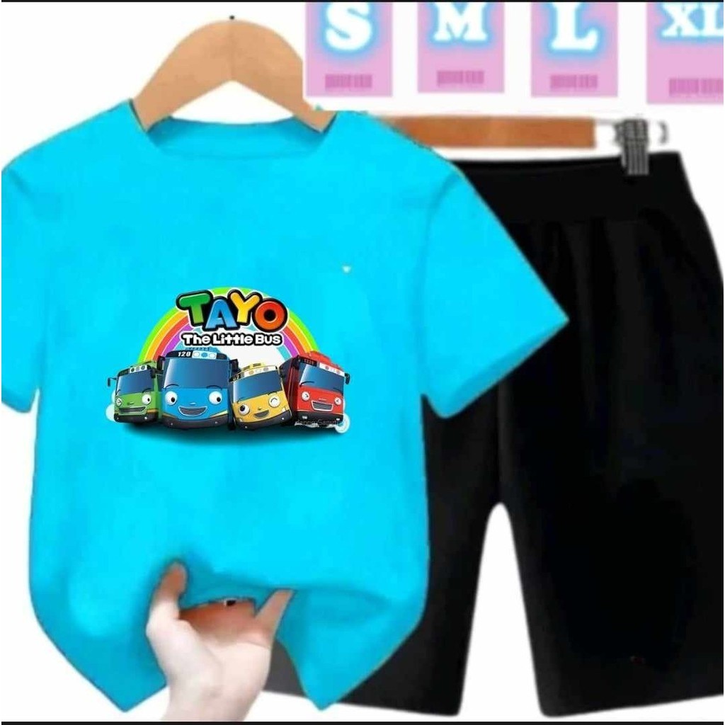 SETELAN TAYO UNISEX ANAK USIA 1-10 TAHUN / SET ANAK COWO CEWE / ST BAJU DAN CELANA PENDEK ANAK-ANAK 