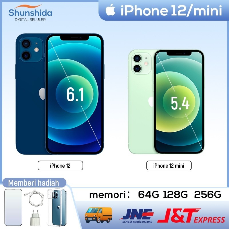 iPhone12 Sistem ponsel bekas lancar dan tidak diRenovasi 64GB/128GB/256GB LCD Asli iphone12mini Pemb