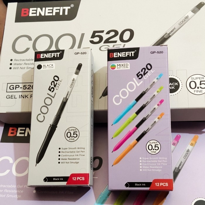

pulpen kokoro hitam 0.5 12 pcs Benefit - Black