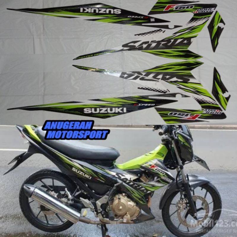 Striping Satria Fu hijau hitam abu abu 2013 facelift FL