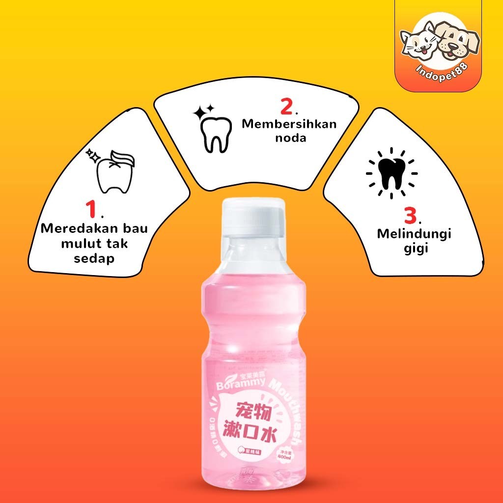 Obat kumur hewan 400ml untuk dan kucing menghilangkan bau mulut obat kumur anjing mouthwash kucing