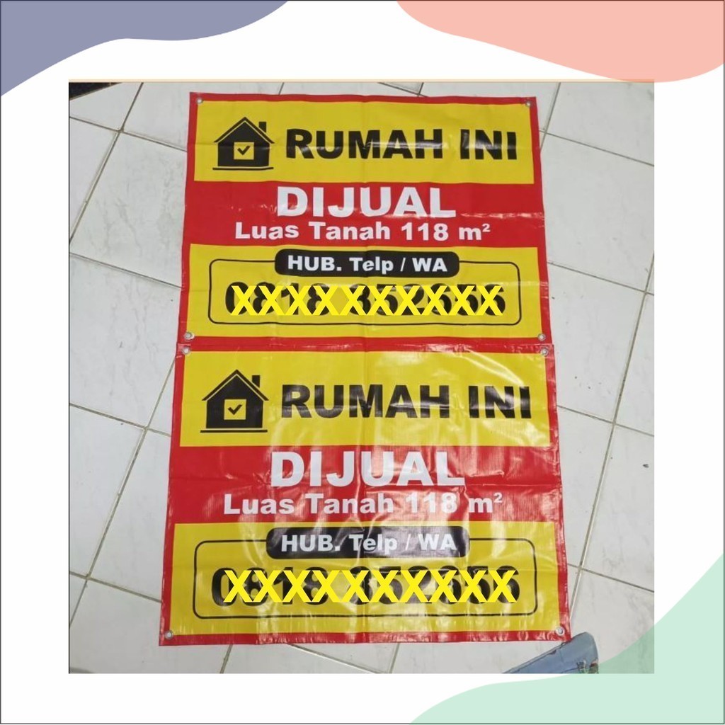 SPANDUK UK.80 X 60 RUMAH DIJUAL DIKONTRAKAN DISEWAKAN BAHAN FLEXY TEBAL Toko_Renata