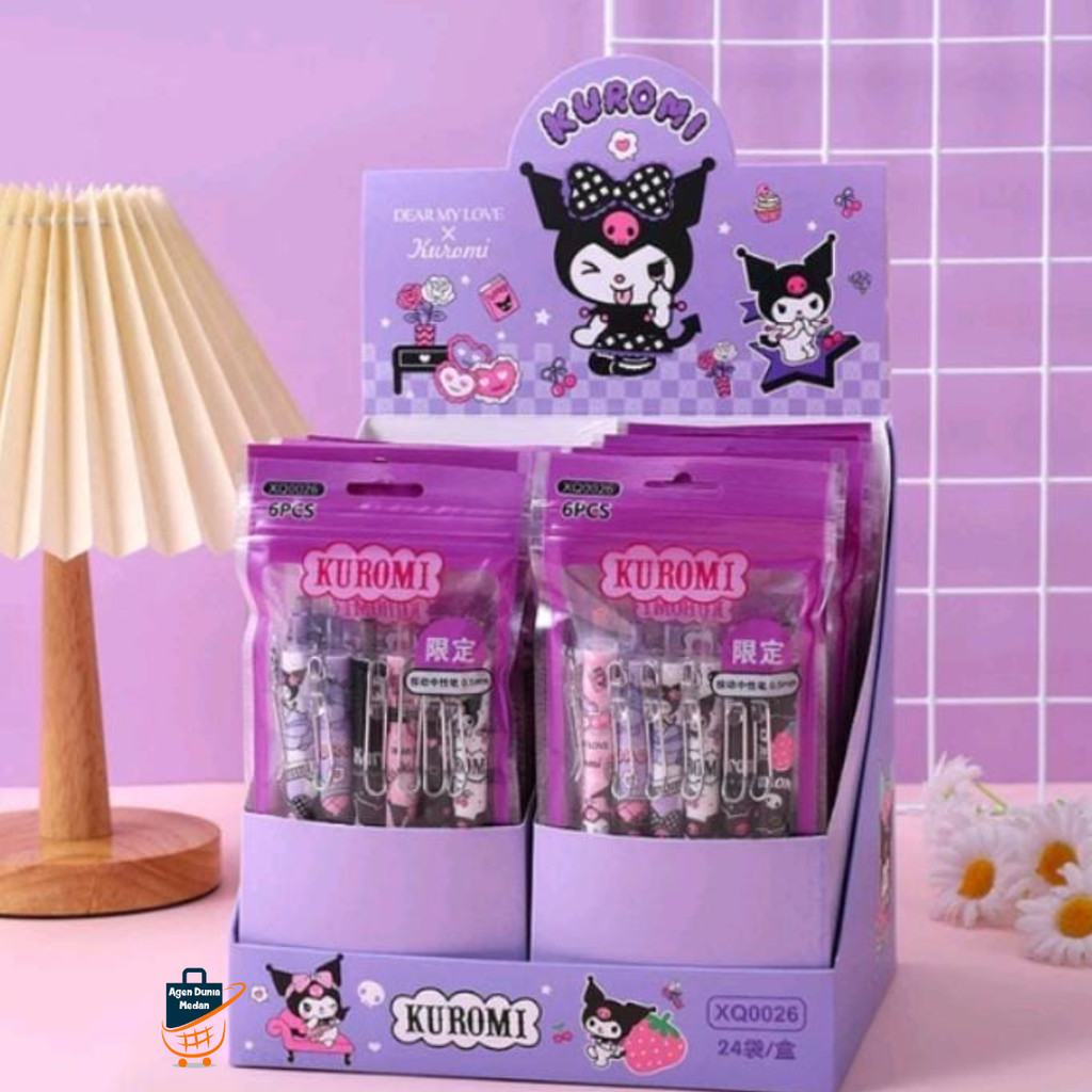

Pulpen Gel 0.5mm Mekanik SANRIO XQ0013 / KUROMI XQ0026 ISI 6PC