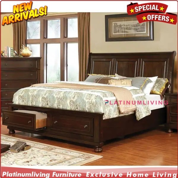 Tempat tidur laci terbaru dipan laci kayu jati minimalis  - 120x200 cm