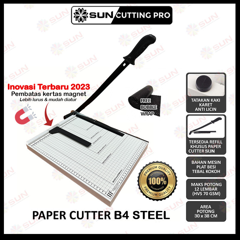 

[PROMO MURAH] Paper Cutter Folio F4 / B4 ( Alat Potong / Mesin Pemotong Kertas HVS, Sticker, Dos, PVC ID Card, Yellow Board, Art Paper, Vinyl. Bontax Camel, Kertas Foto A5 A4 F4 B4 Glossy Silky Glossy Photo Paper)