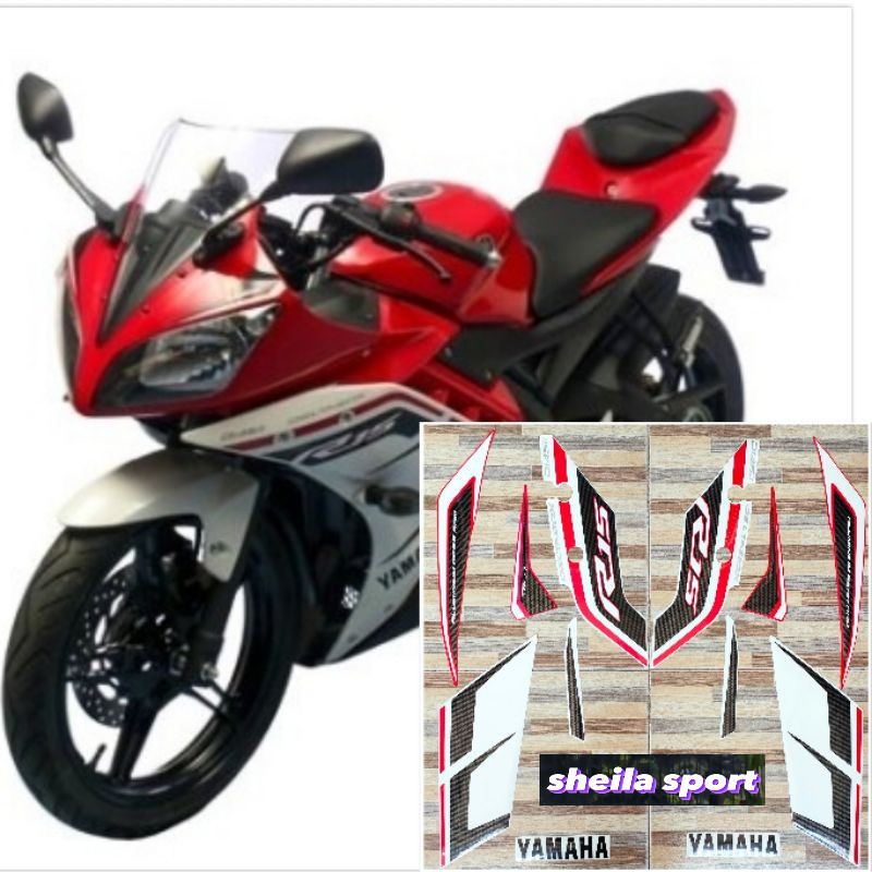 Striping r 15 R15 stiker R15 Yamaha R15 putih merah tahun 2014 2015 kualitas bagus