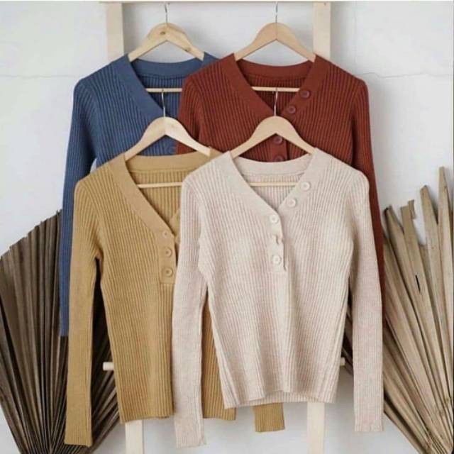 Stella rajut || rajut kancing depan