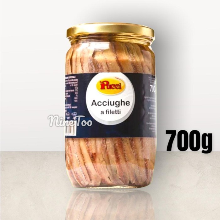

Italian Anchovy fillet anchovies acciughe in Oil ikan teri Asin Minyak - 700gr