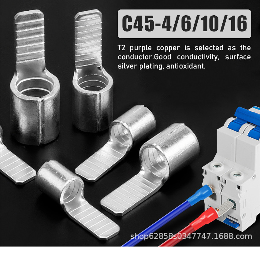 10Pcs/Set C45-1.5 Skun Gepeng Pin Terminal Wire Cable Connector Non-Isolated Untuk Kabel -
