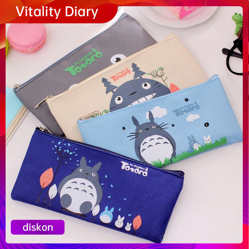 

【COD❤️】Tas Pena Kanvas Kartun Kreatif Tas Alat Tulis Ritsleting Lucu Tas Pensil Siswa VDY