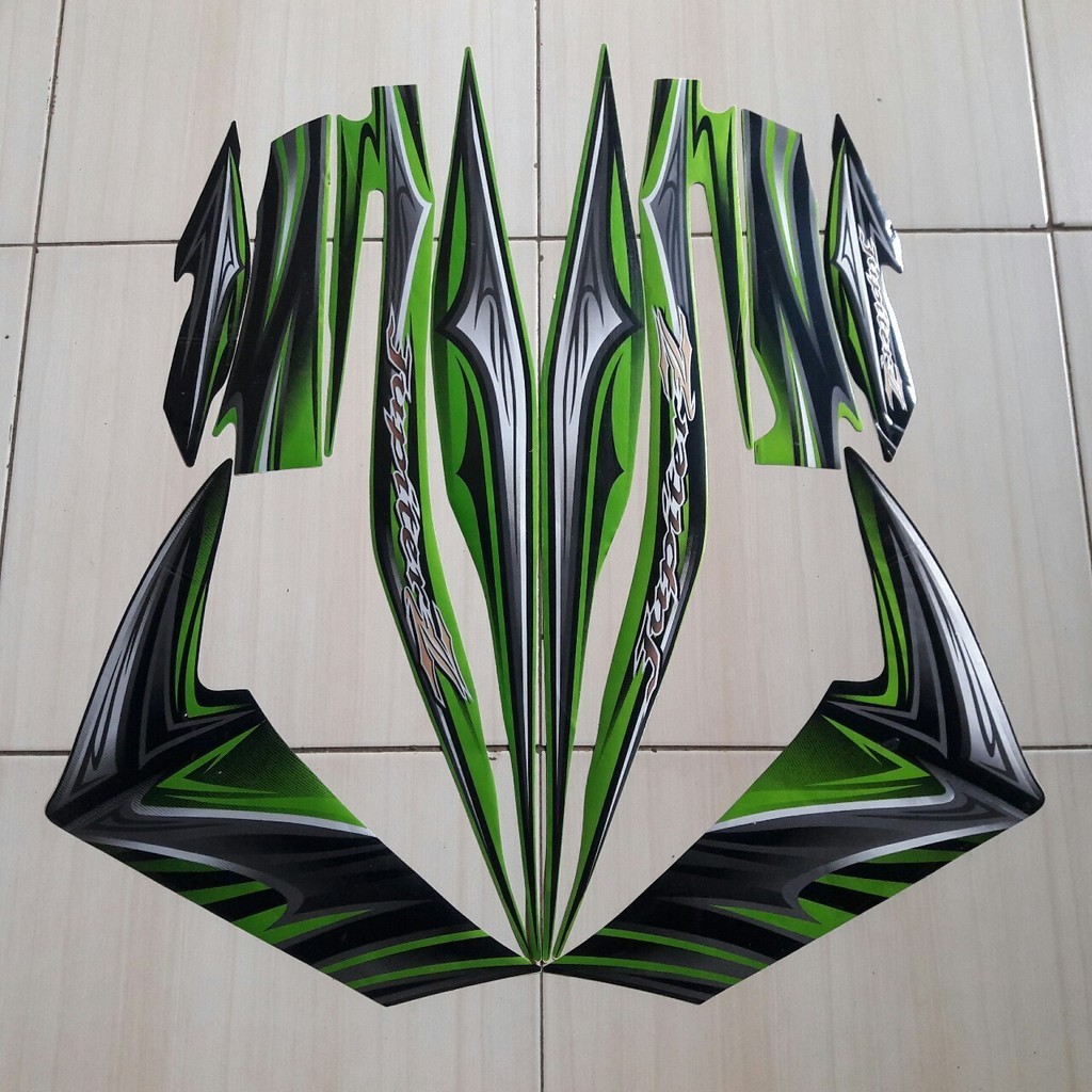 Striping lis stiker body motor Yamaha Jupiter Z 2011 Hijau