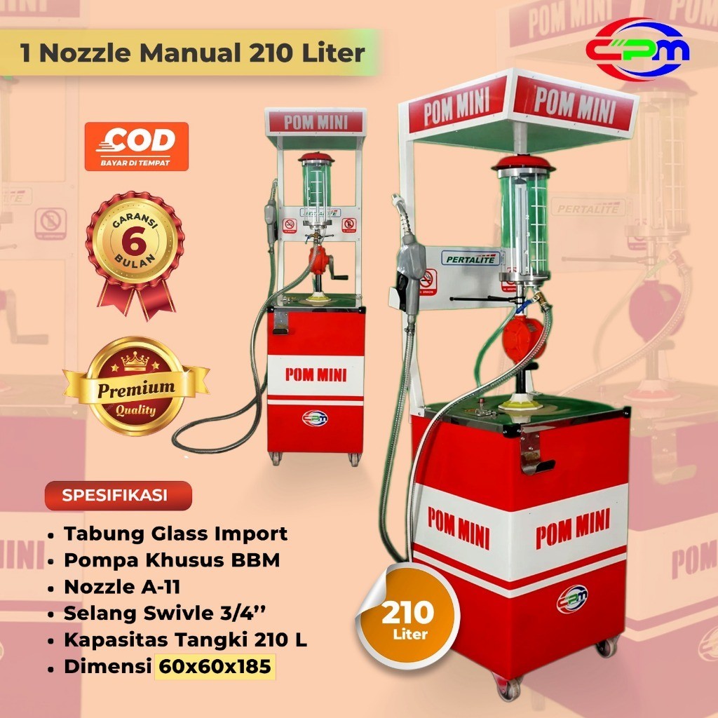 Pusat Pom Mini - Pertamini Manual 1 Nozzle 210 Liter