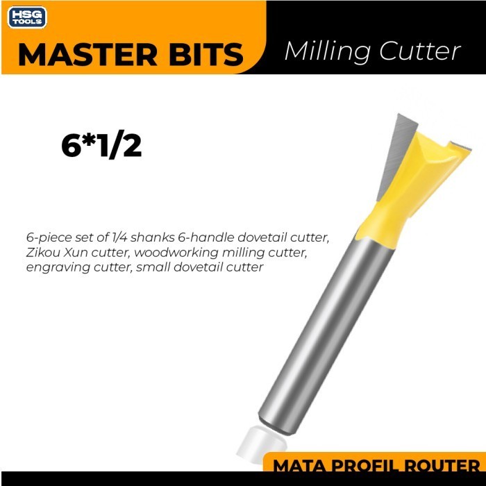 MASTER BIT MATA PROFIL ROUTER DOVETAIL JOINT CUT 6MMX1/2"