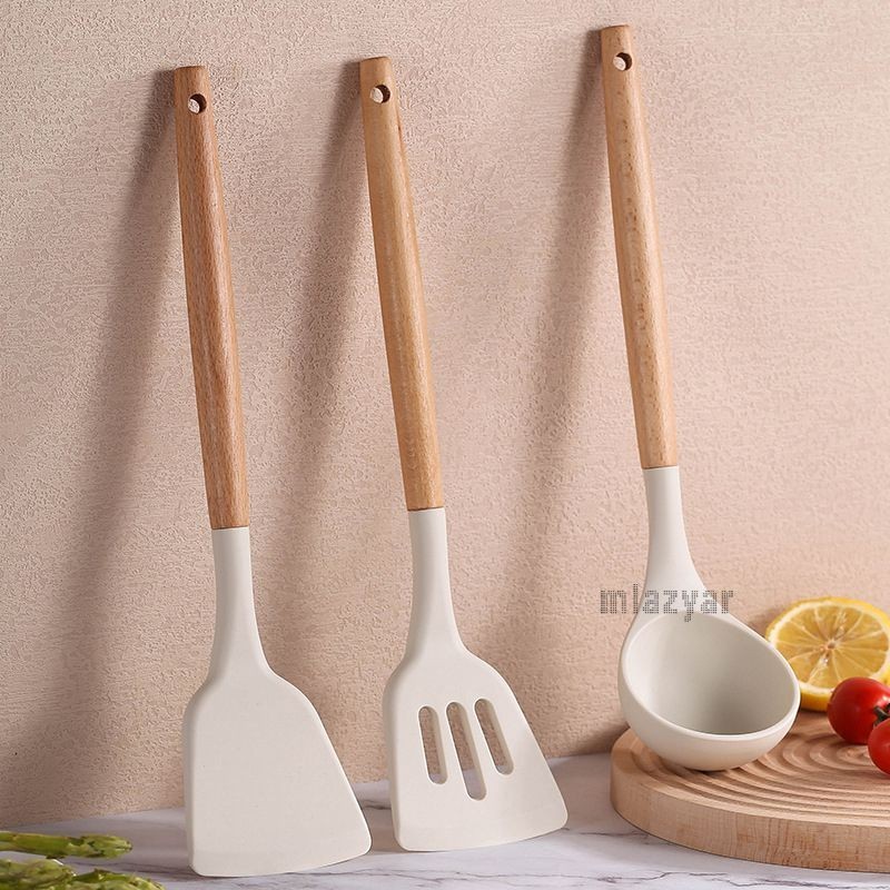 

miazyar ⭐COD⭐ Spatula Silicone Utensil Satuan | Peralatan Masak Goreng Tumis Rebus | Sutil Spatula Sendok