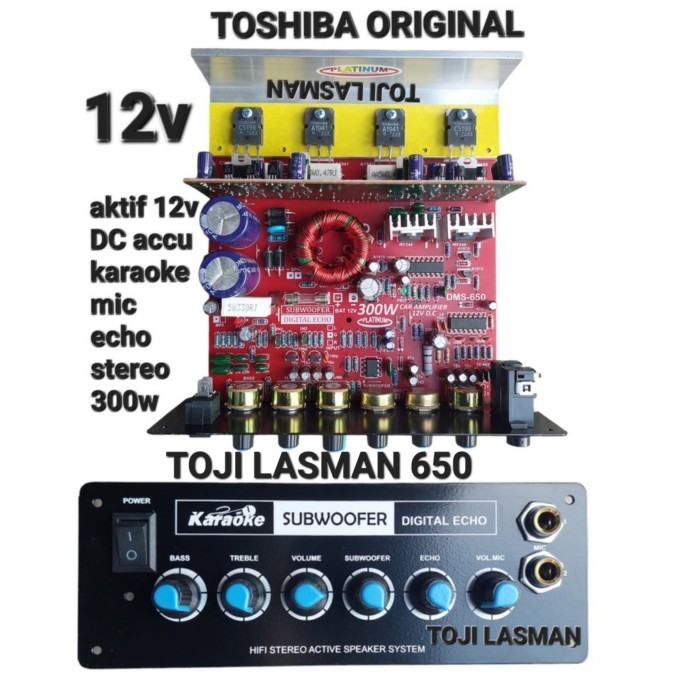 12v DC KIT AKTIF MOBIL CAR KARAOKE MIC ECHO ACCU AKI SUBW 650 SUBWOFER -ASK25