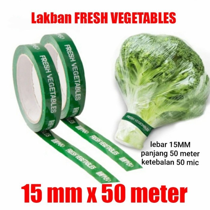 

LG09 LAKBAN SAYUR FRESH VEGETABLE 15mm x 50m isolasi tape selotip hijau