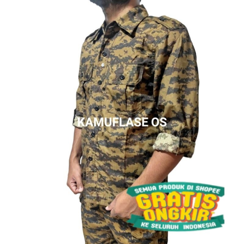 Baju pramuka lengan panjang kemeja tactical PDL kemeja lapangan loreng pramuka ~KEMEJA LORENG PRAMUK