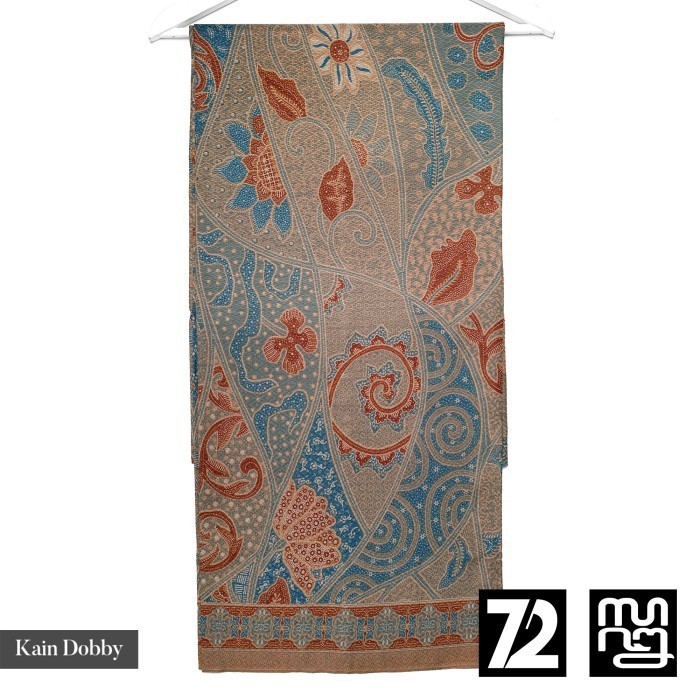 KAIN BATIK PREMIUM Bahan Dobby Warna Biru Abu Denim Black Motif Kembang Bali 724839 Cap 72 Jarik Jar