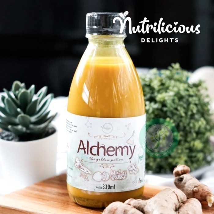 

330 ml Alchemy The Golden Potion Namaste Organic Jamu Minuman Herbal Kunyit Jahe Merah Kencur Lada Hitam Lemon Cuka Apel