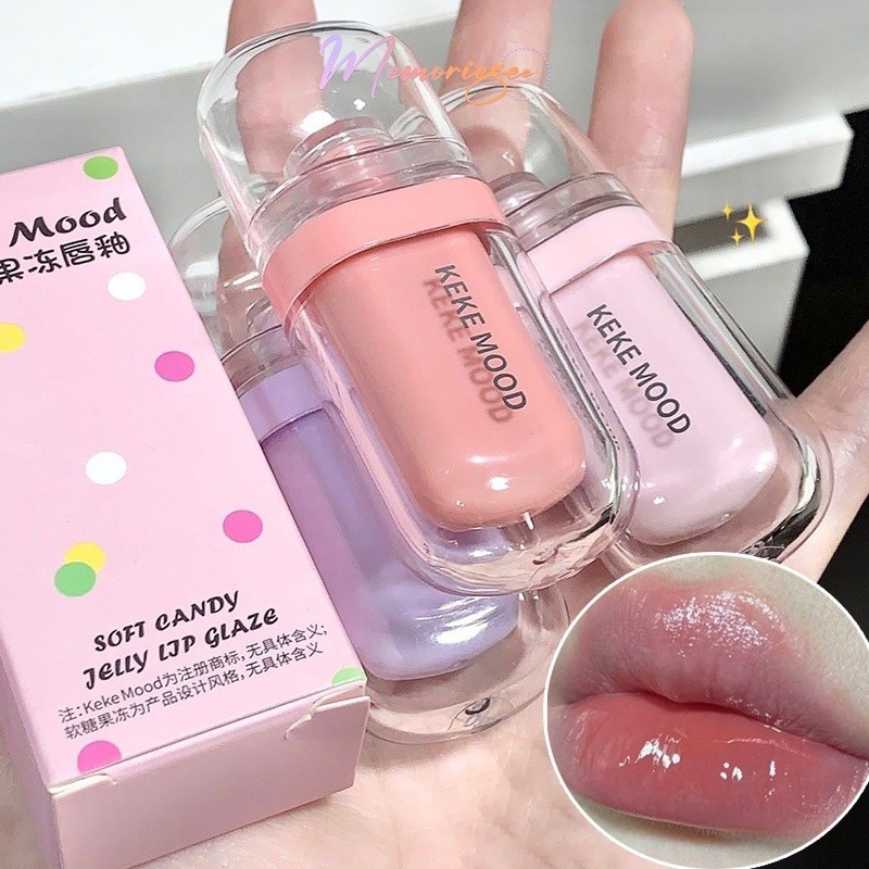 COD- KEKEMOOD Jelly Lip Glaze Keke Mood Jelly Tint Lip Tint Lip Gloss Lipstik Siswa Pelembab Lipstik