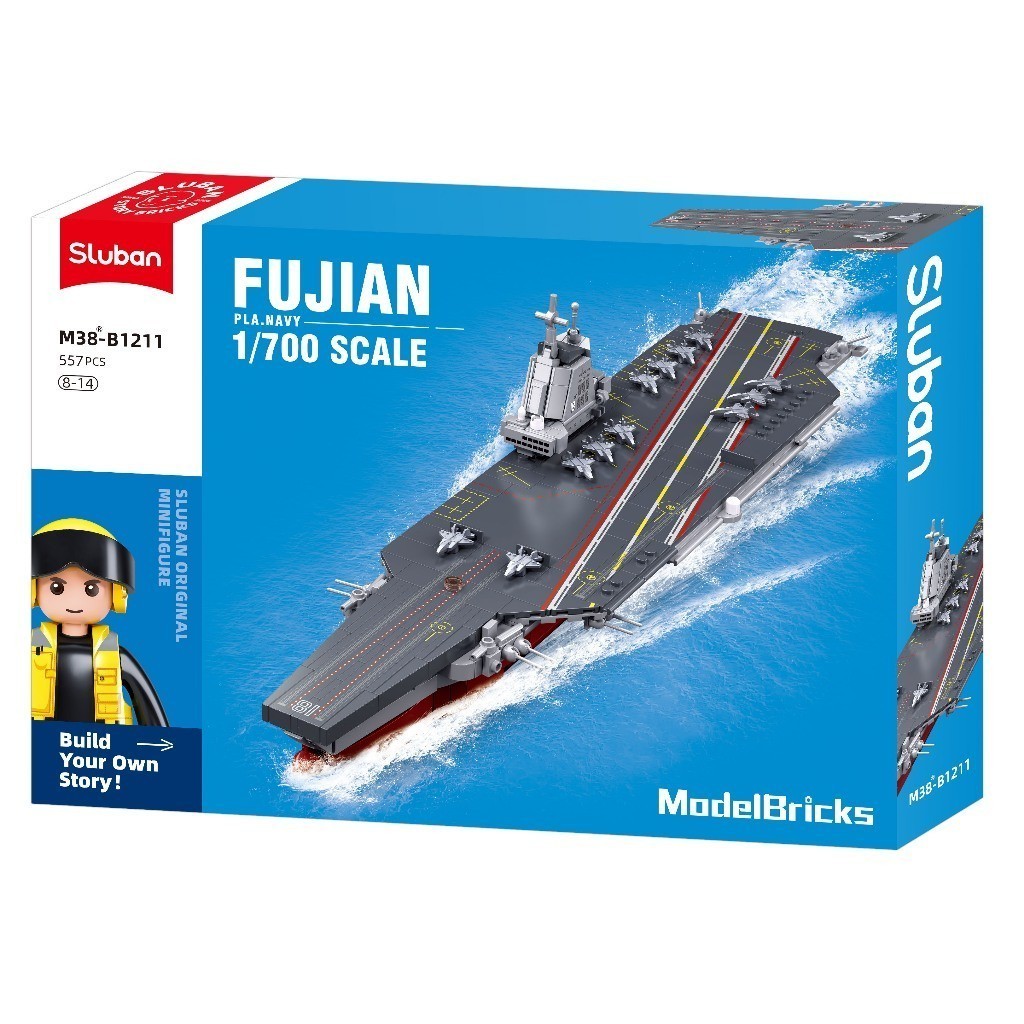 Mainan Balok Susun Sluban Model Bricks Aircraft Carrier Fujian M38-B1211