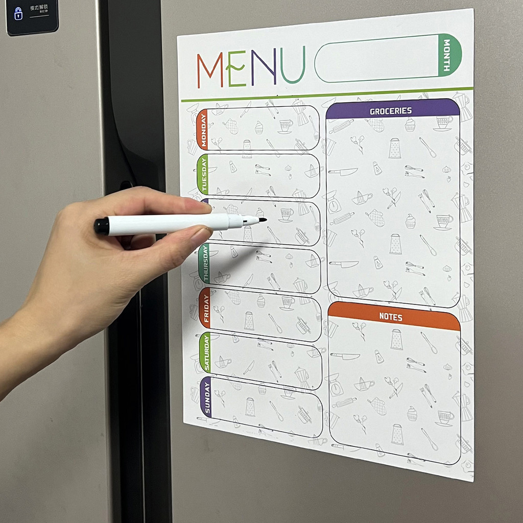 

1 magnetic refrigerator sticker message board with erasable soft whiteboard sticker weekly schedule