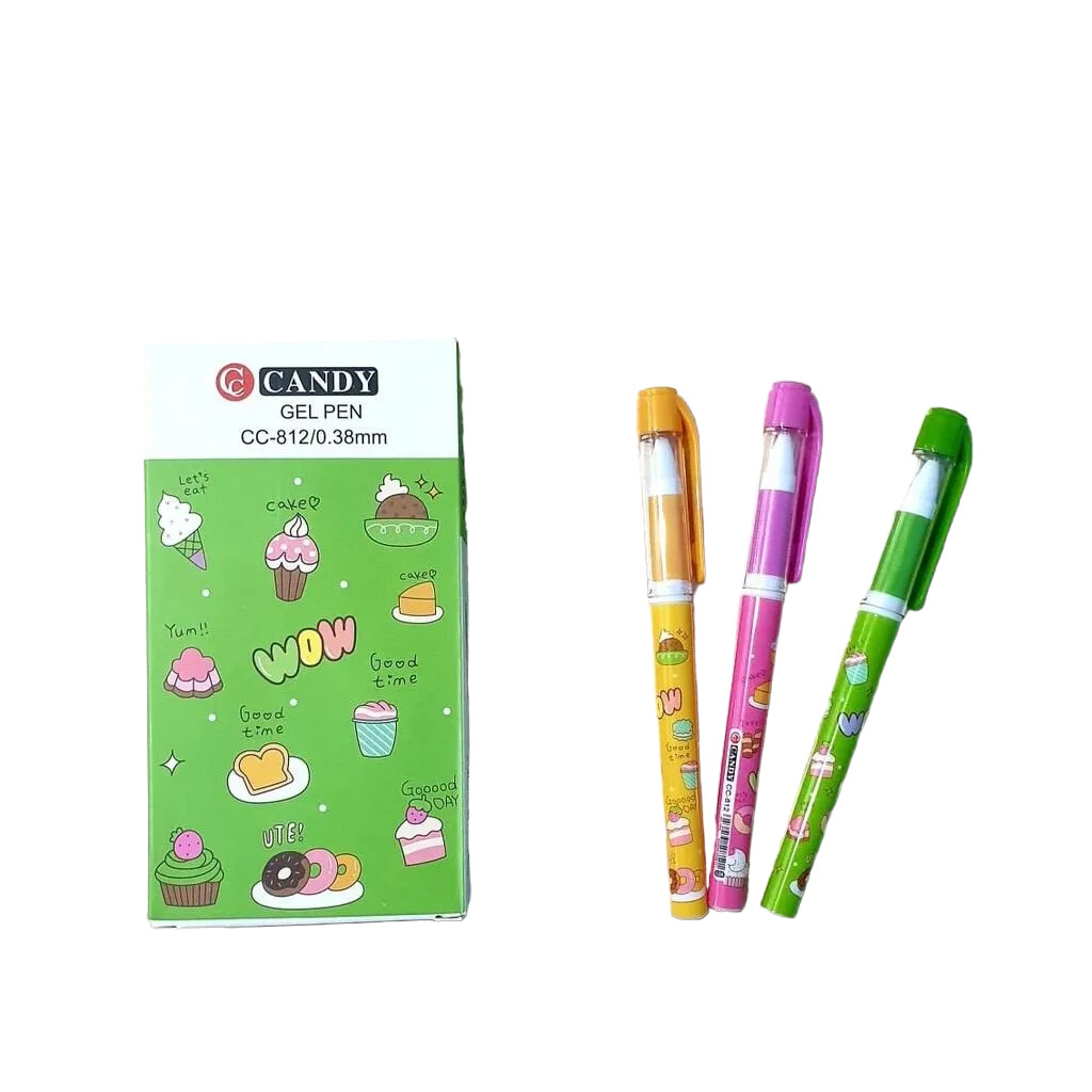 

Pulpen Gel Candy CC-812 [1 Pack/12 Pcs] / Ballpoint Gel Unik Pena 1 Lusin Murah
