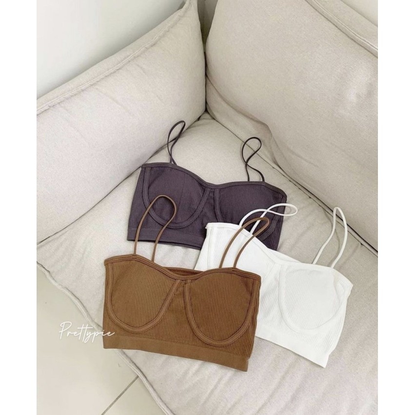 Prettypie RUBY BRA TANK Top Korean Crop Top - Putih