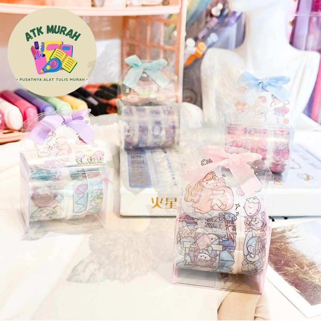 

box washi tape SZ-15 hadiah bertali lucu imut souvernir COD Bagus meriah