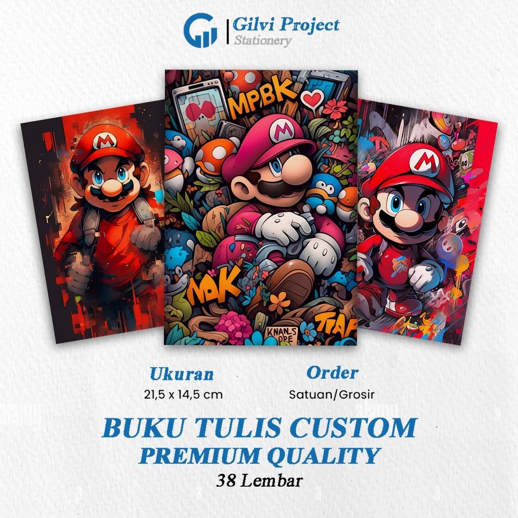 

Buku Tulis Super Mario / Buku Tulis Sekolah / Buku Tulis Catatan Notes Agenda Planner Jurnal Notebook Anime