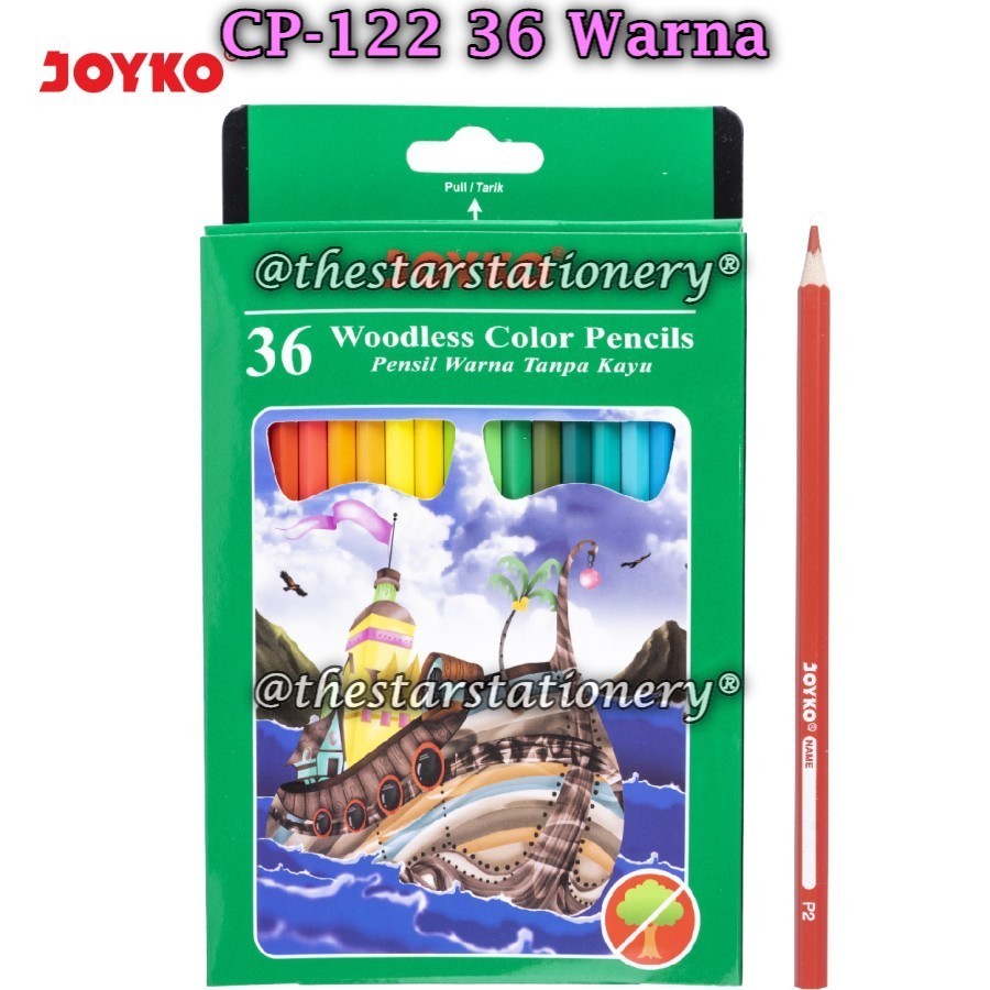 

(1 Set Isi 36 Warna) GROSIR Pensil Warna Joyko CP-122 36 Warna Woodless / Woodless Color Pencils Joyko CP122 36 Warna / Joyko CP 122