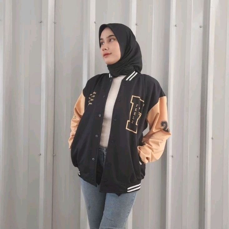 VARSITY JAKET OVERSIZE - FELZ BASEBALL VARSITY WANITA - JAKET WANITA KOREAN