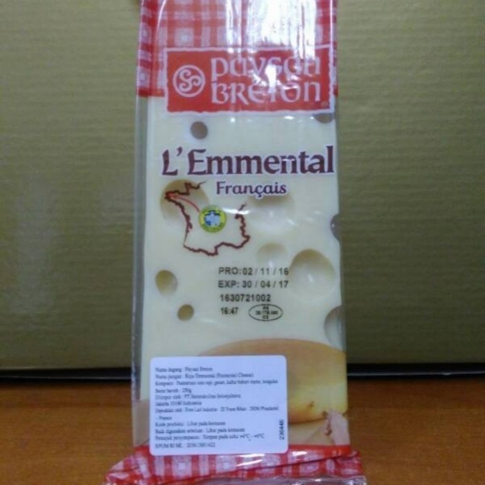 

keju L' emmental cheese Francais France portion 250gr payson breton