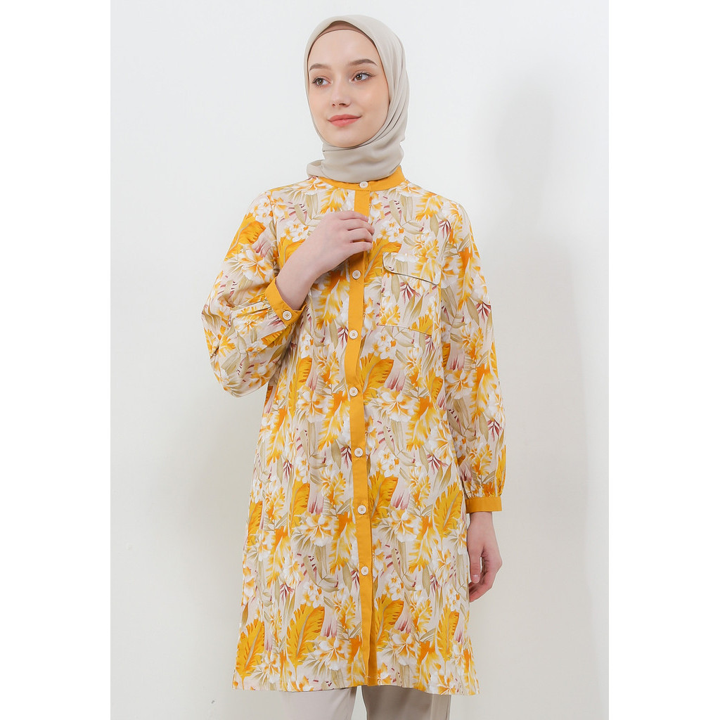 MFMW Azzafira Tunik Kuning Motif Bunga
