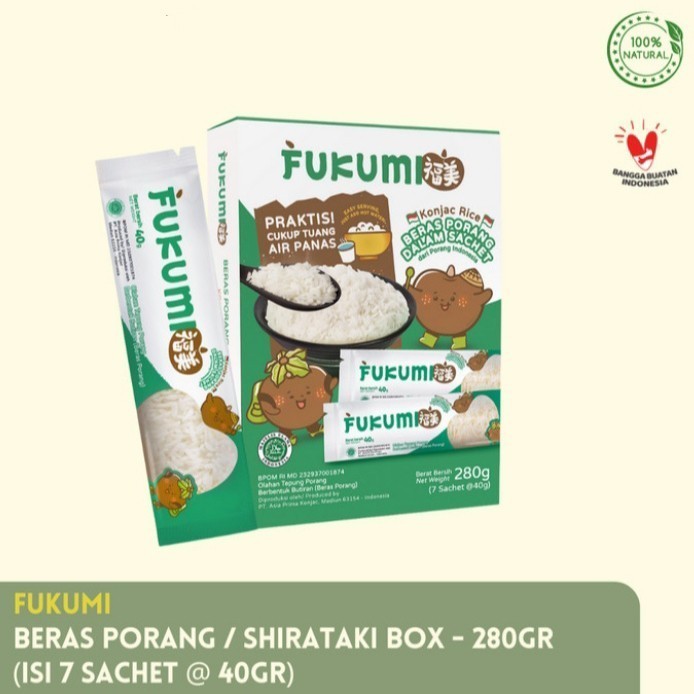 

[[ K23 - BEST SELLER ]] Fukumi konjac Rice box beras porang 280gr | nasi