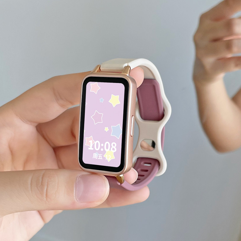 Strap for Huawei Band 7 Strap Tali silikon dua warna Huawei Band 7 Strap Silicone