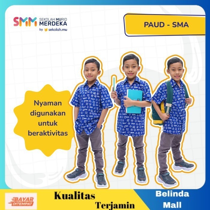 

⭐COD⭐ MURAH Kemeja Batik Seragam Sekolah Murid Merdeka SMM 3
